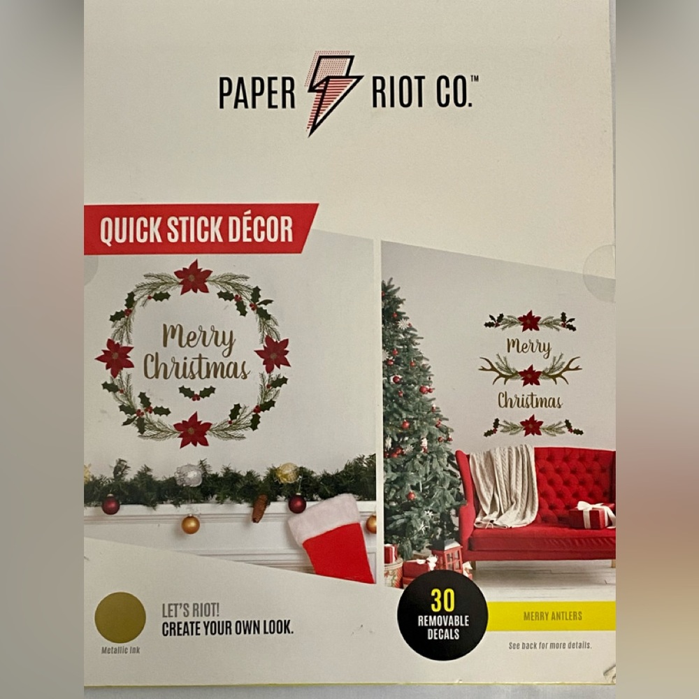Decorative‎ Merry Christmas Antlers Sticker Decor